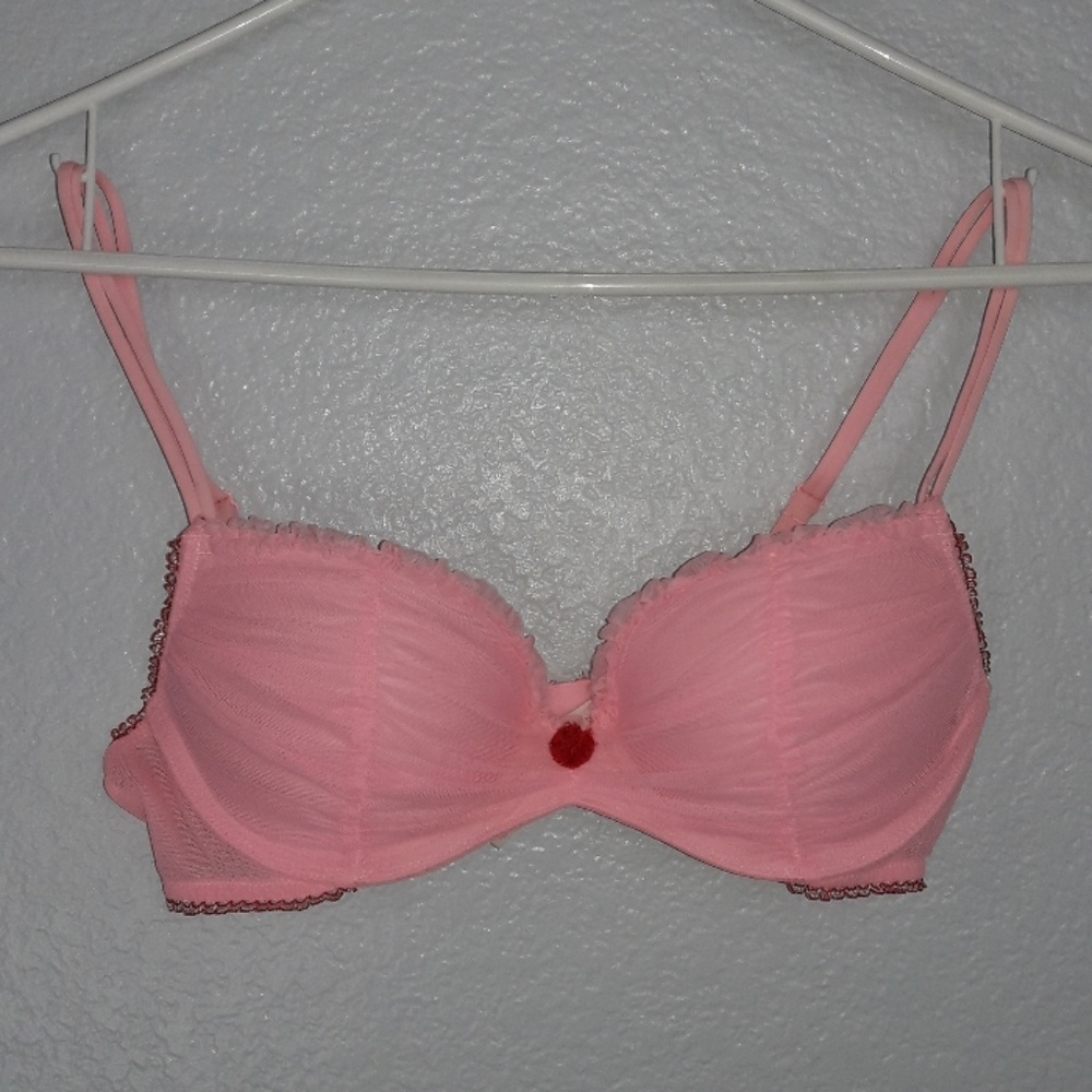Victoria's Secret Ruched Pink Push-Up Demi Bra